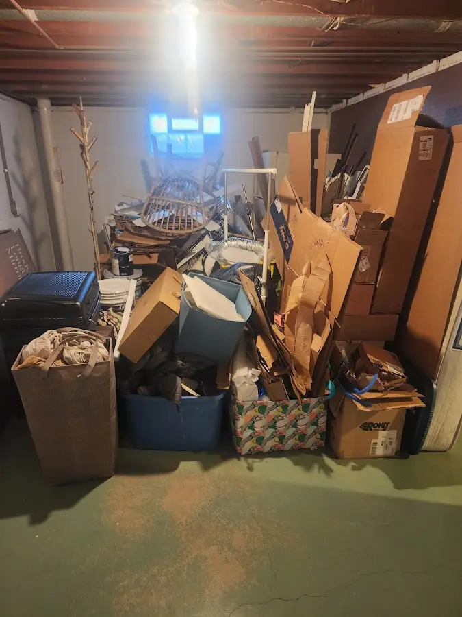 Roll-off dumpster container at job site for Cleanout Dumpster Rental in Barnstable Town